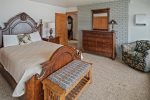 Master bedroom downstairs with King bed and lake views